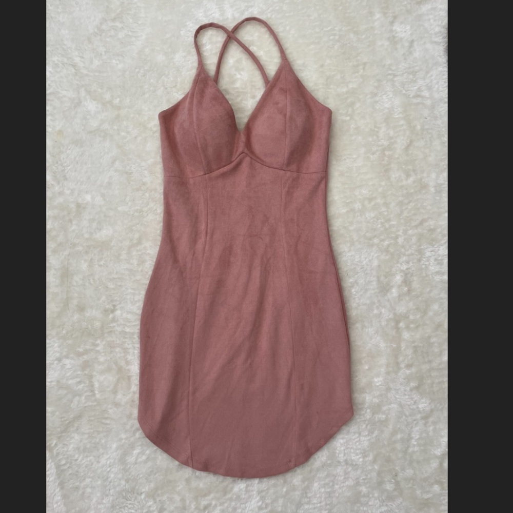 Pink Velvet Mini Dress Size Small